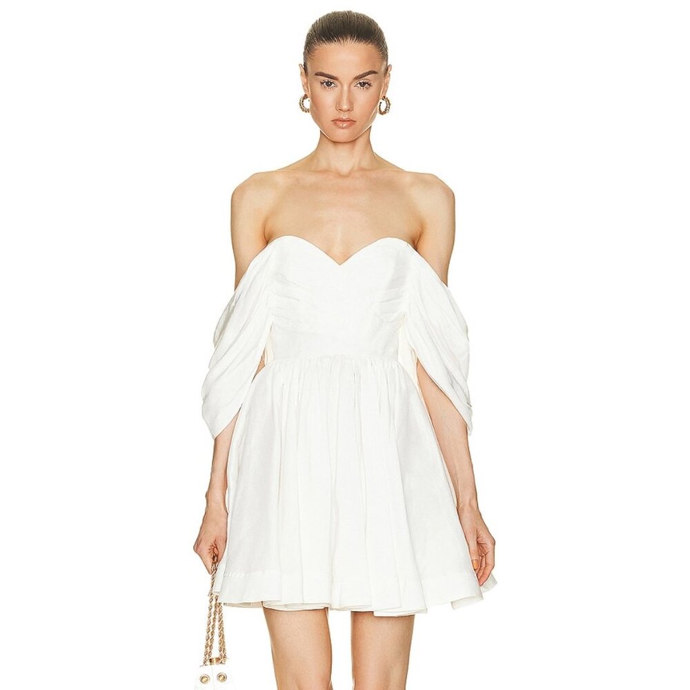 Aje White Off-Shoulder Mini Dress